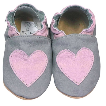 Krabbelschuhe Herz rosa