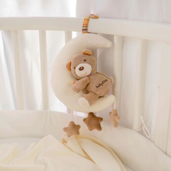 Spieluhr Teddy im Mond Rainbow 20 cm