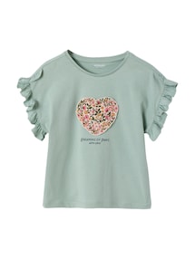 T-Shirt mit kurzen Volantärmeln Mädchen
