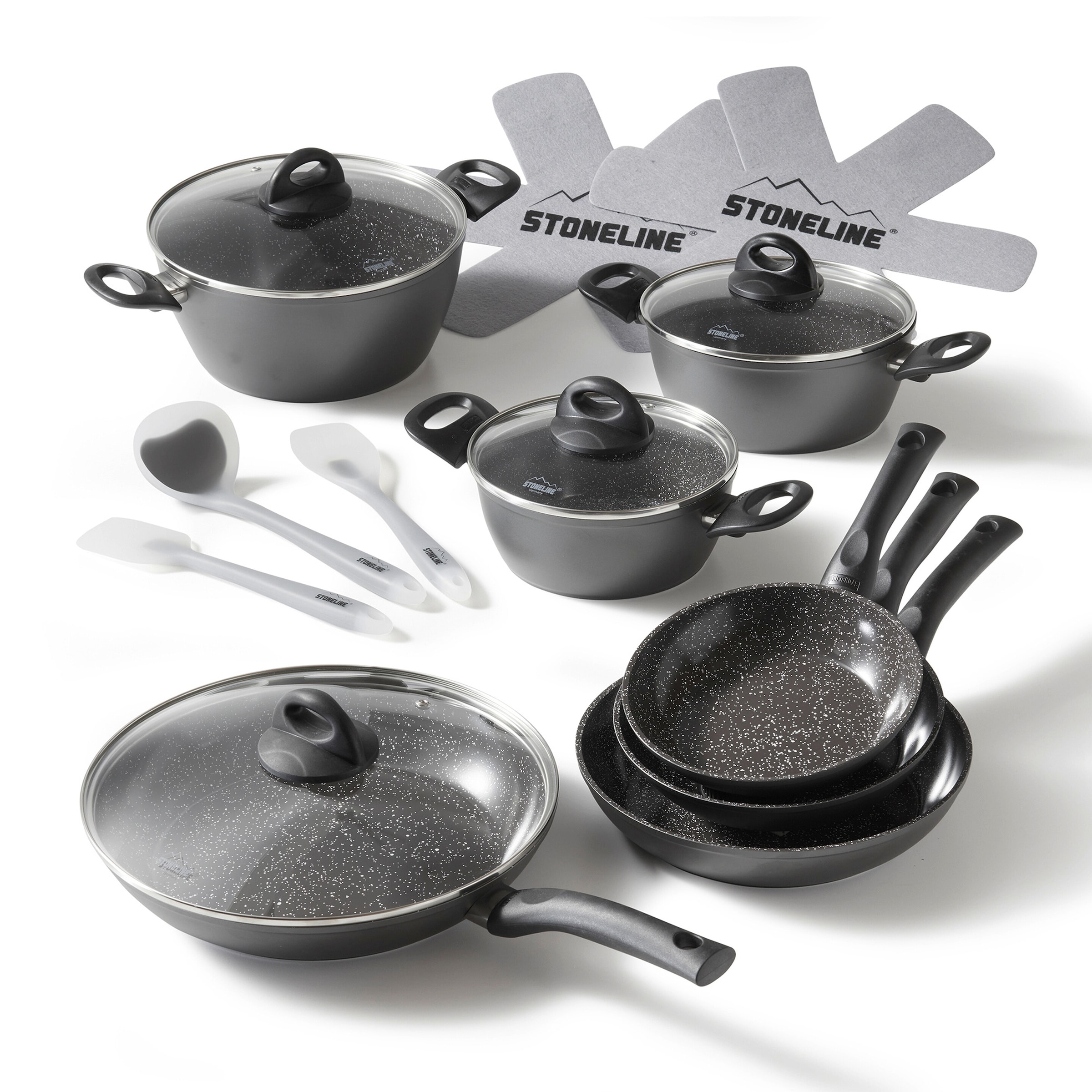 STONELINE® STONELINE CERAMIC Keramik Kochgeschirr-Set 16-teilig 18/20/24/28 | mit Deckeln
