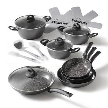 STONELINE CERAMIC Keramik Kochgeschirr-Set 16-teilig 18/20/24/28 | mit Deckeln