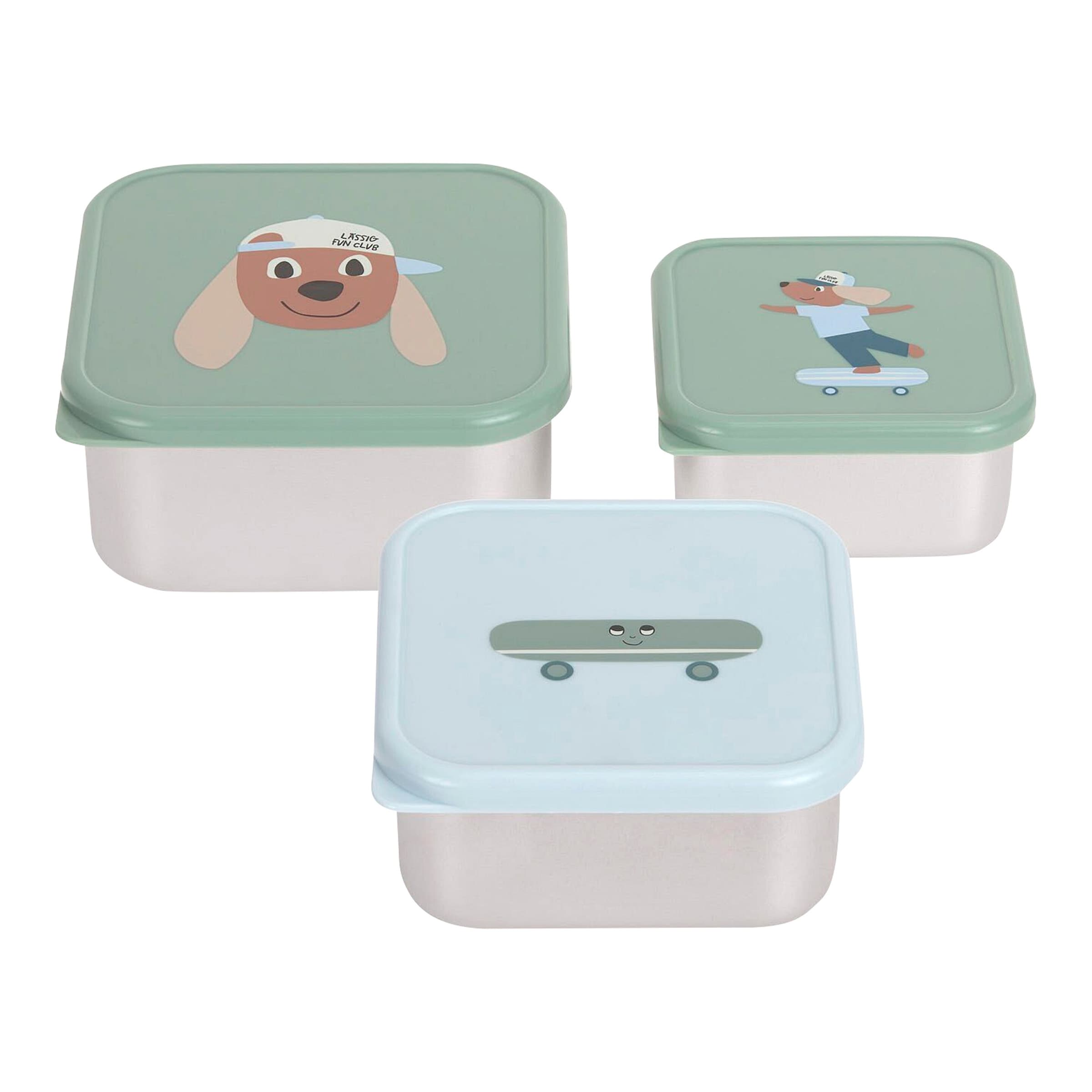 Lässig 3-tlg. Snackboxset aus Edelstahl