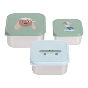 3-tlg. Snackboxset aus Edelstahl 