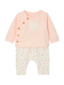 Baby-Set: Sweatshirt & Sweathose, Bio-Baumwolle