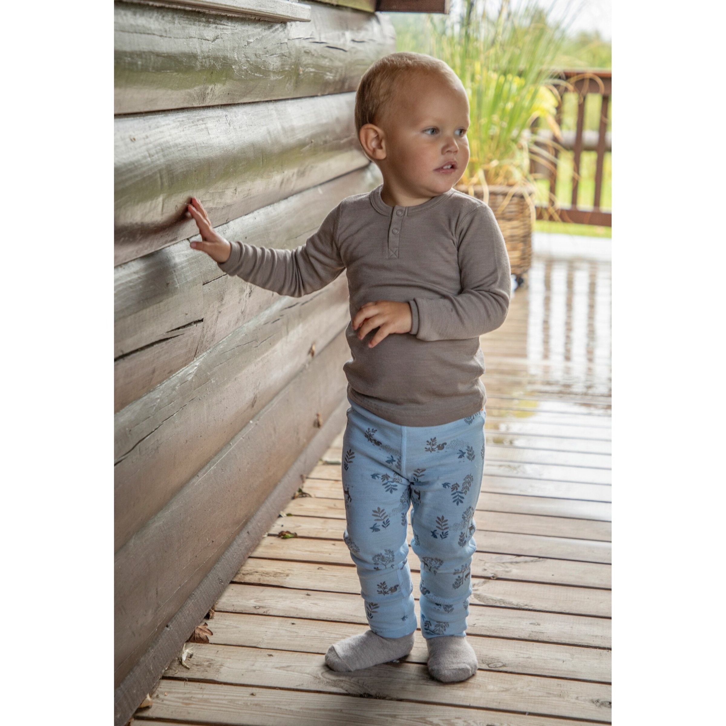 Henley-Shirt langarm Wolle/Seide