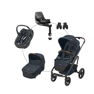 Kit voyage poussette combinée Lila XP+ avec coque-auto Coral 360 i-Size et base Isofix Familyfix 360