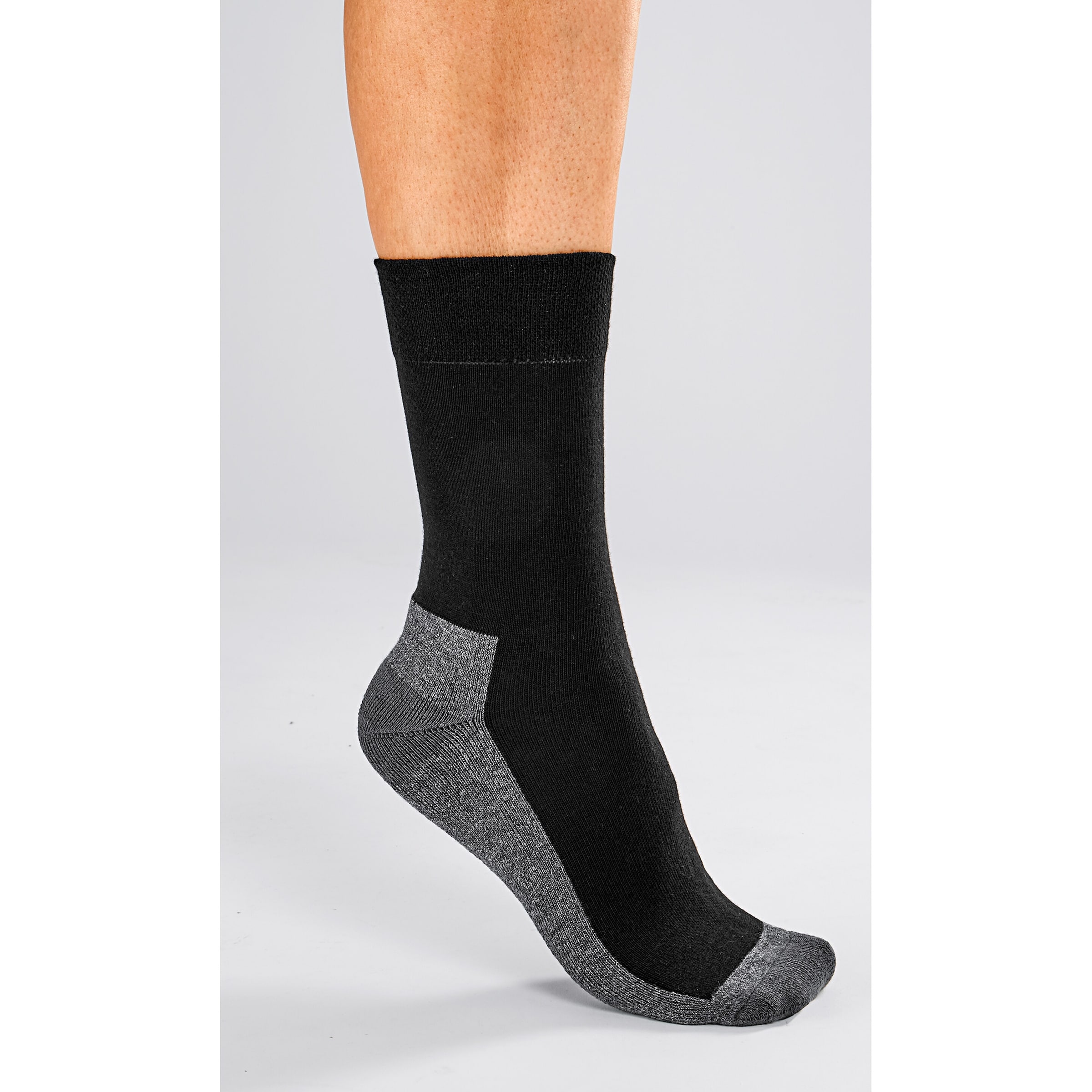 Diabetiker Sportsocken, 2 Paar grau schwarz 39