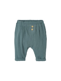 Baby Hose aus Musselin, Dehnbund mit Zierknöpfen