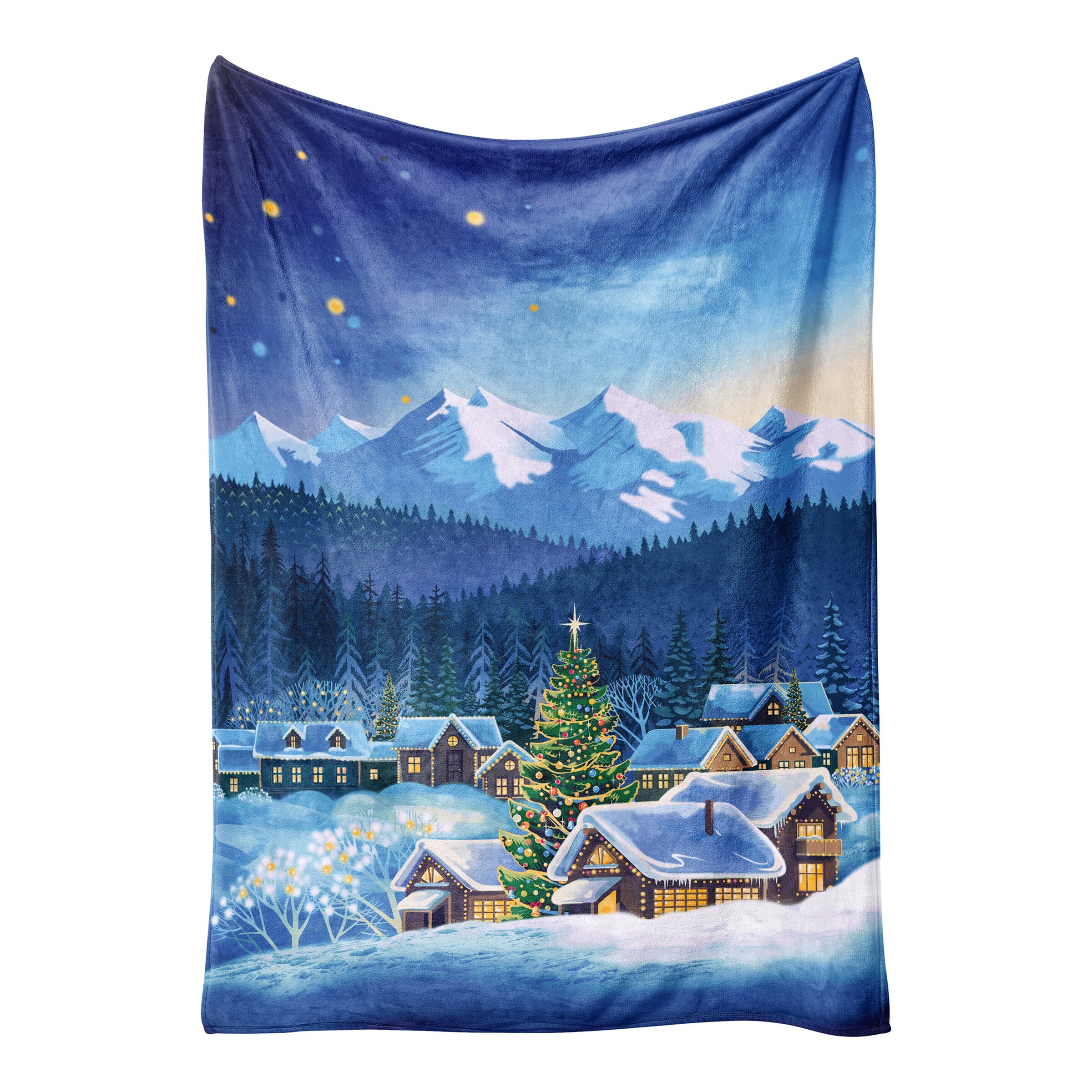 Flanell-Kuscheldecke Winterlandschaft, 150x200 cm