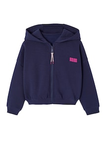 Mädchen Cropped-Kapuzensweatjacke mit Recycling-Material