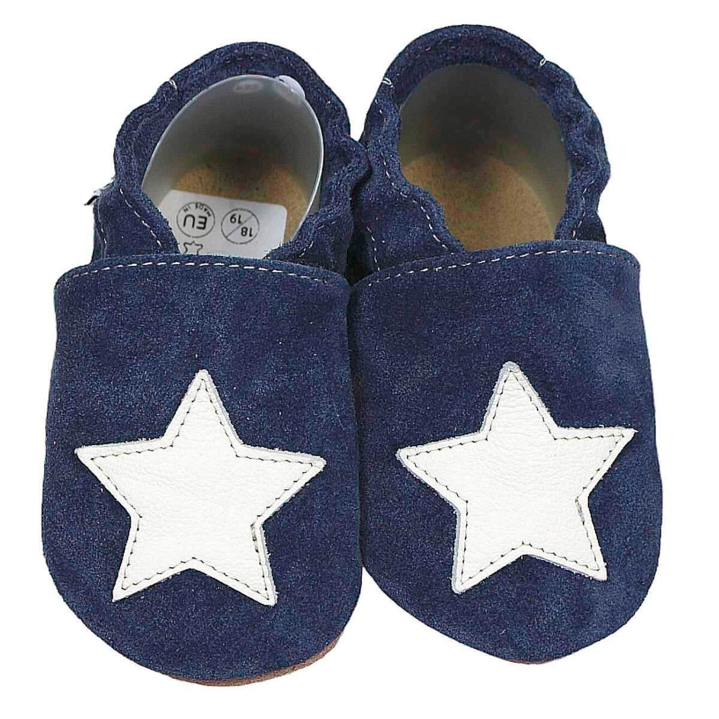 Hobea-Germany Krabbelschuhe blau mit weißem Stern