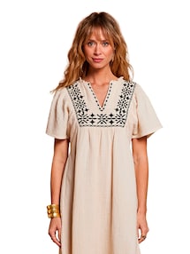 Umstands-Kleid aus Musselin Boho-Stickerei Mama-Tochter-Capsule