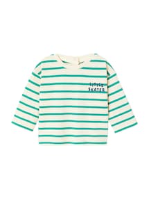 Bio-Kollektion: Gestreiftes Baby Shirt mit Druckknöpfen hinten
