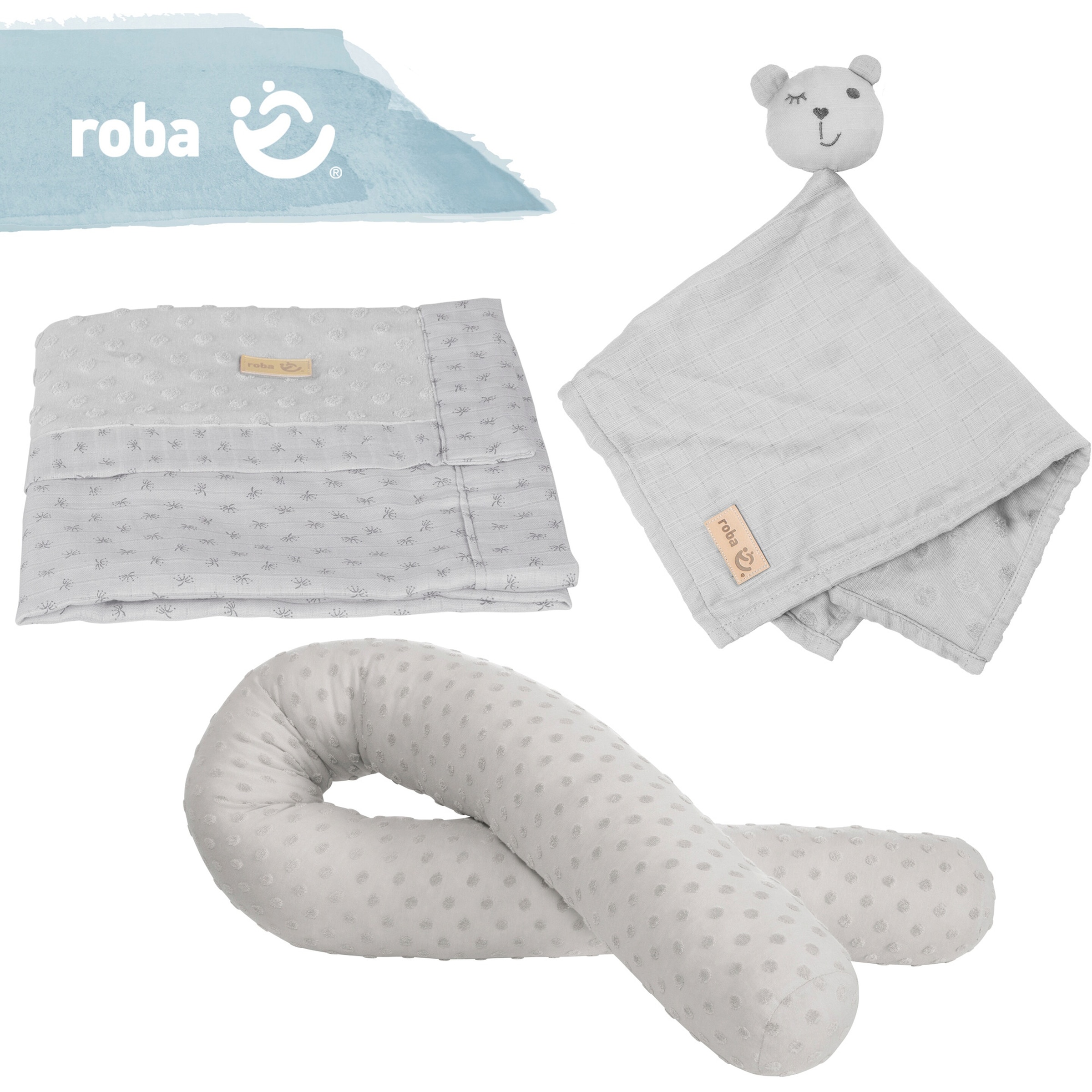 Roba Geschenkset Baby Kuscheln und Spielen Lil Planet grau