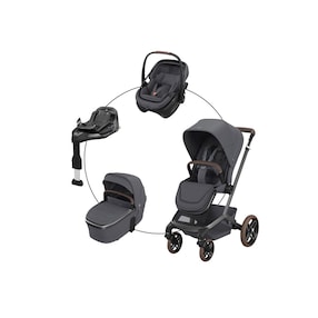 Kombikinderwagen Fame Travel-Set inkl. Babyschale Coral Slide Pro und Isofix-Basis Familiyfix Slide Pro