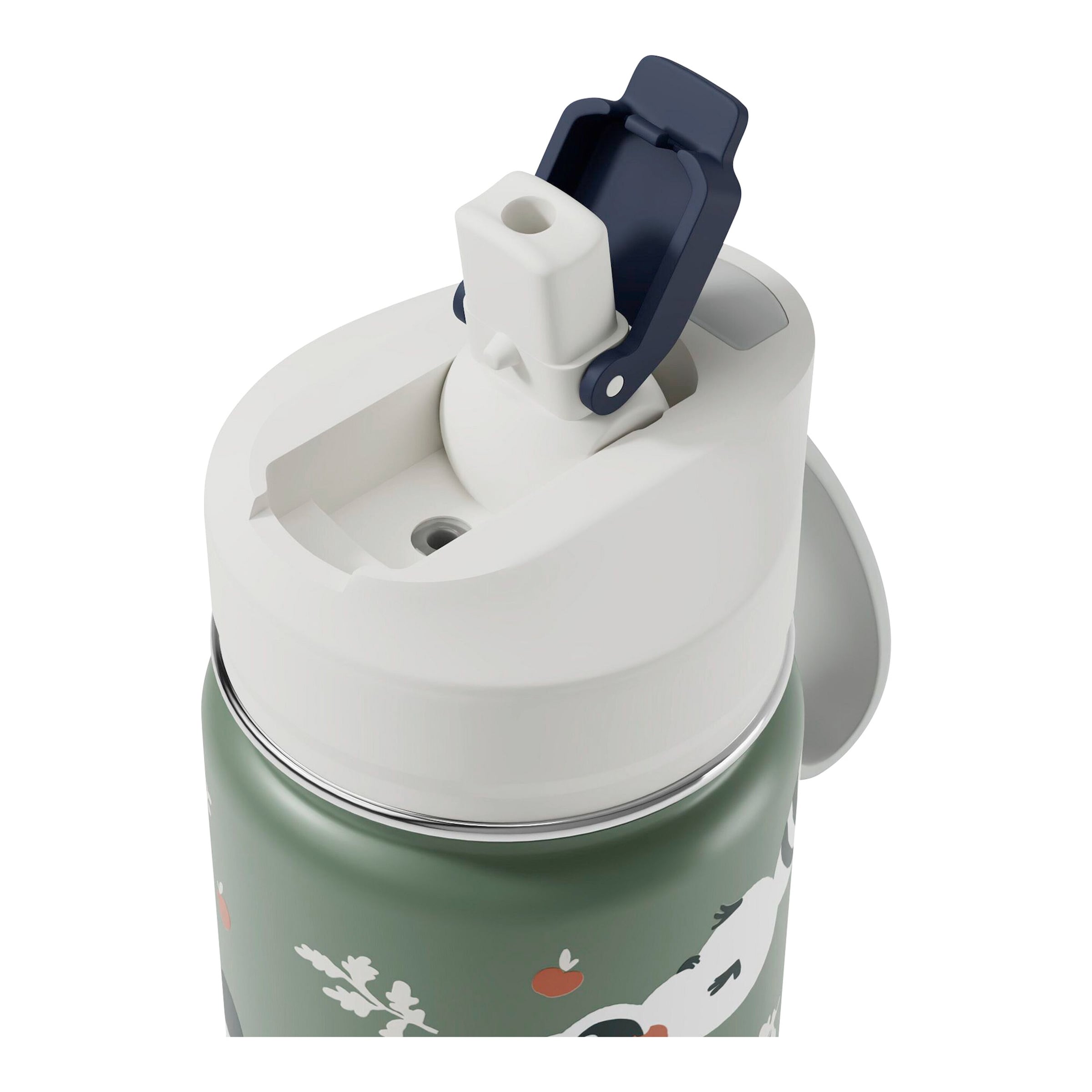 2 in 1 Trinkflasche mit Strohhalm 300ml + Snackbox 120ml