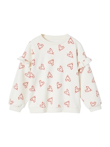 Mädchen Weihnachts-Sweatshirt mit Volantärmeln