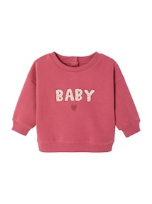 Baby Sweatshirt mit Motiv vorn und Recycling-Polyester BASIC