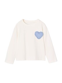 Shirt mit Herz-Applikation Mädchen