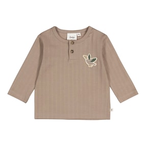 T-shirt Henley manches longues canard matière côtelée