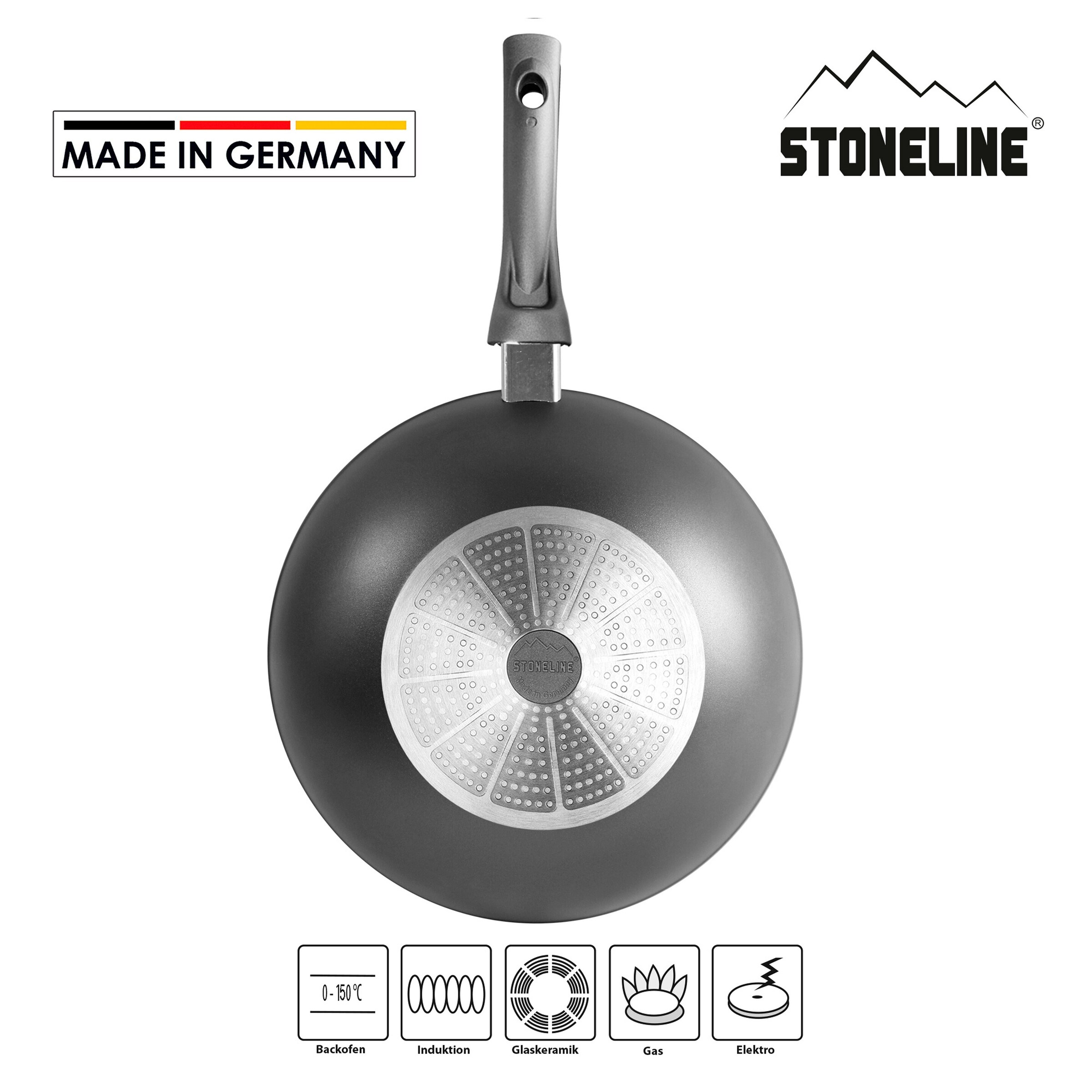 STONELINE® STONELINE Wok 30 cm | Grau