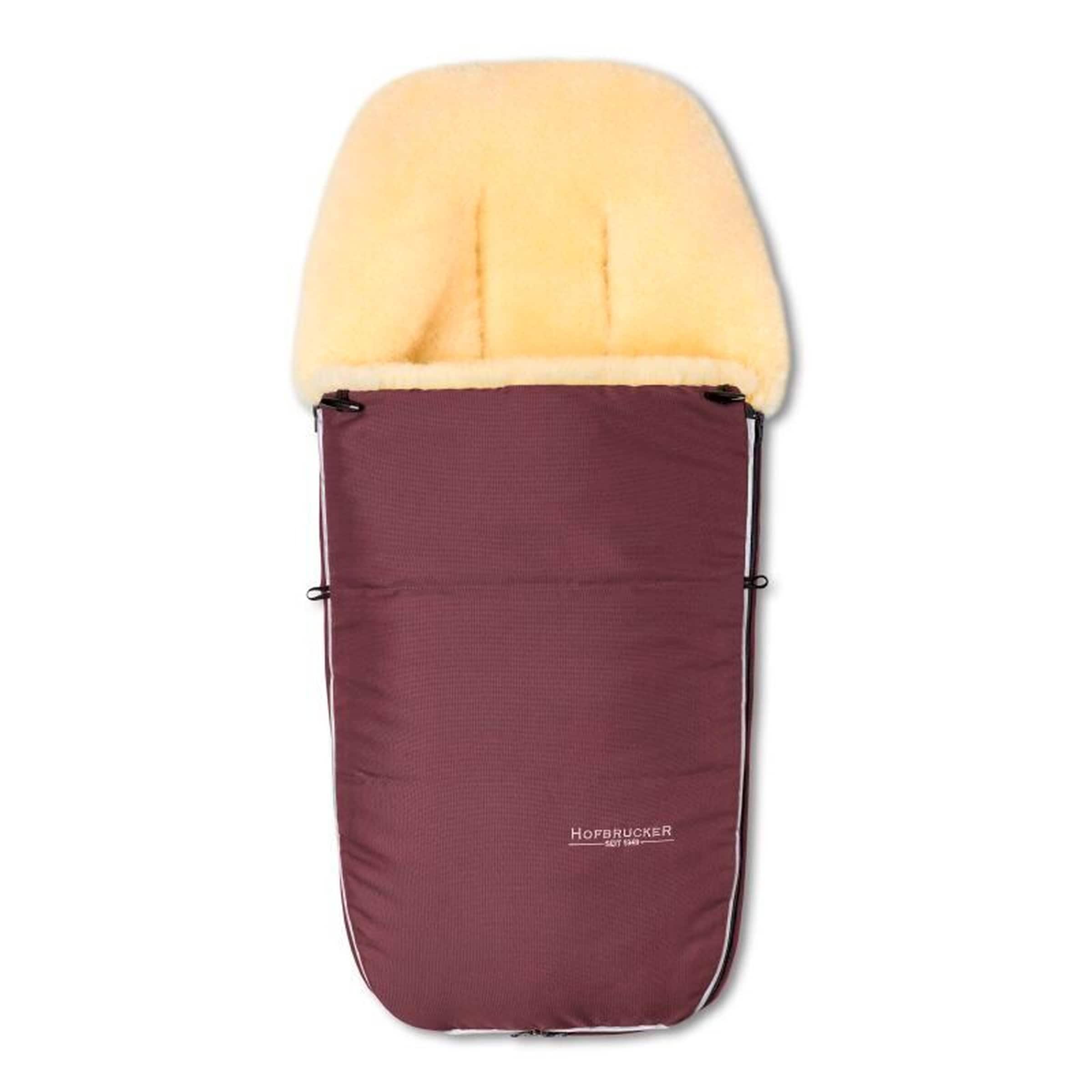Hofbrucker Kinderwagen Lammfell-Fußsack Polaris dunkelrot
