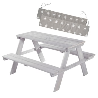 Kindersitzgarnitur Outdoor + in grau mit Bankkissen Little Stars 