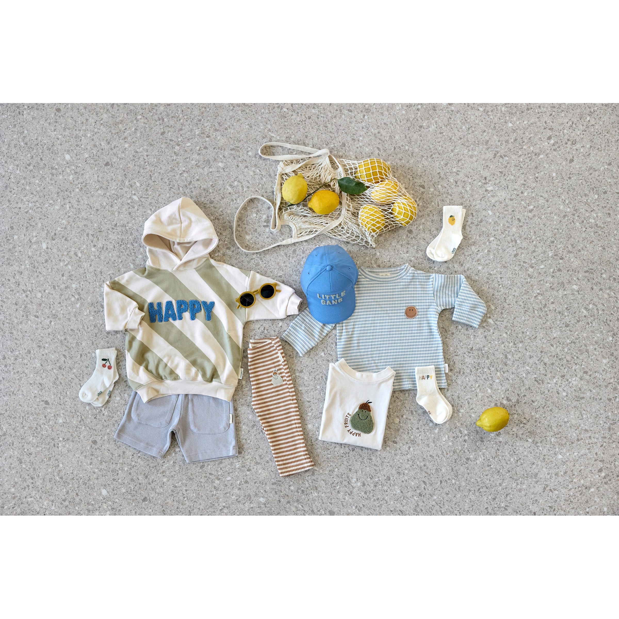 Thumbnail - Lässig Sweatshirt mit Kapuze Streifen Happy Little Gang