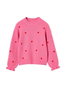 Pullover mit Stickerei und Volantabschlüssen Mädchen