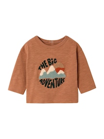 Baby Shirt mit Flockprint, Bio-Baumwolle