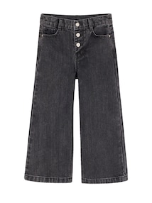 Weite Jeans Mädchen, Stern-Applikation aus Strasssteinen, Bundweite verstellbar