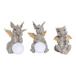 Solar-Gartenfiguren "Drachen Familie", 3 Stück