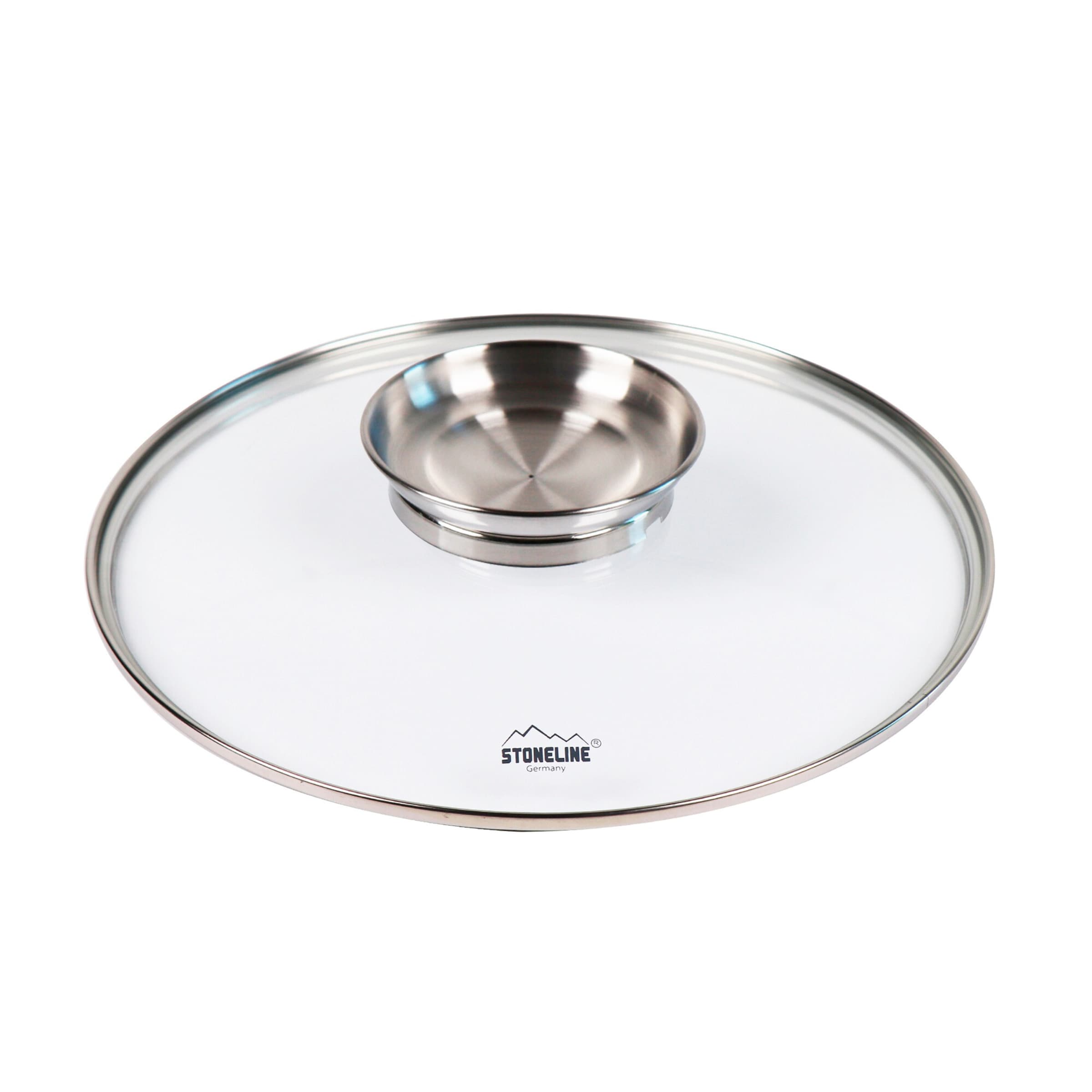 STONELINE® STONELINE Glasdeckel 24 cm mit Aroma-Deckel | Edelstahl