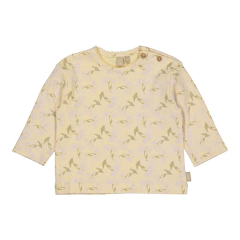 T-shirt à manches longues fleurs côtes