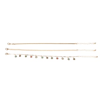 Chaînes de cheville «Fleur», 3 pièces