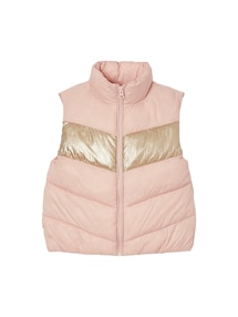 Colorblock-Steppweste Mädchen mit Recycling-Polyester, Übergangszeit