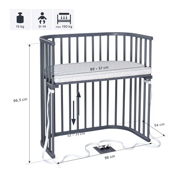 Beistellbett Boxspring 89x51 cm