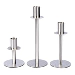Lot de 3 bougeoirs en inox