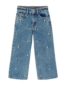Weite Jeans mit Stickerei f¸r M‰dchen, Bundweite verstellbar