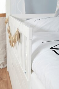 Hausbett "Traumhaus" mit 5er Schubkästen Kiefer Weiß
