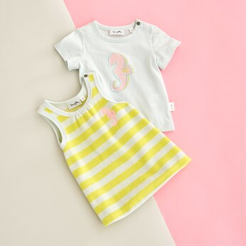 Frottee-Kleid ohne Arm Ringel Seepferdchen