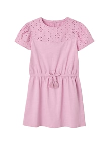 Mädchen Kleid mit Lochstickerei