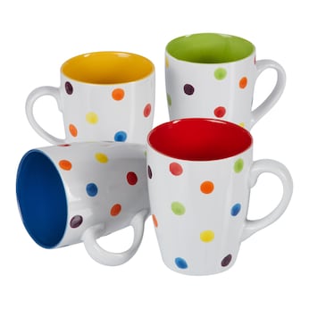 Tasses à café à pois, 4 pièces, 330 ml