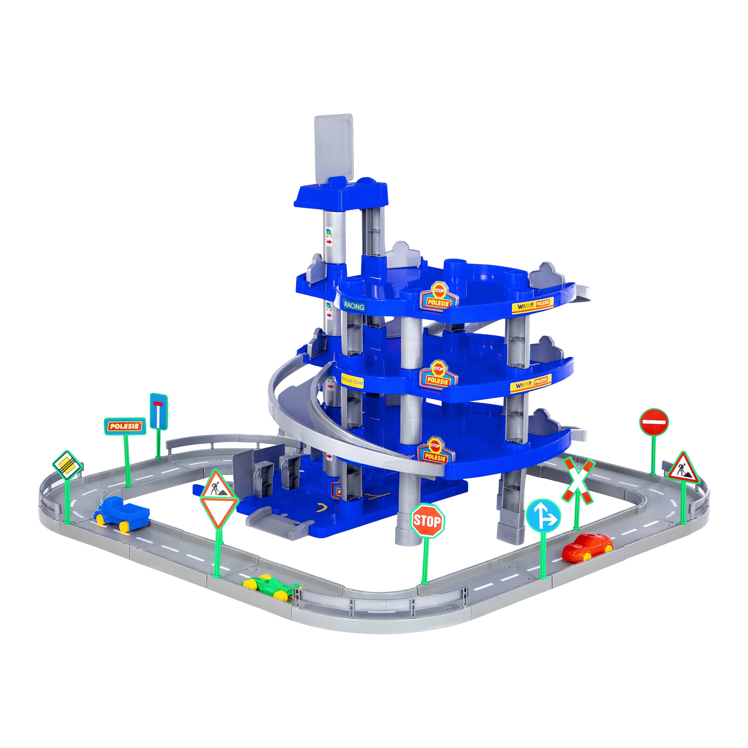 Wader Garage mit 4-Ebenen mit Straße und Autos