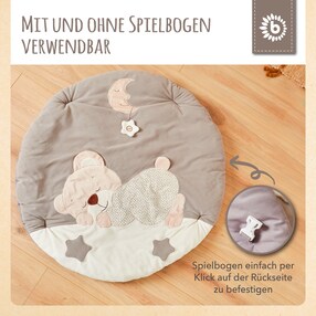Krabbeldecke mit Spielbogen Plüsch - ab Geburt