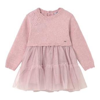 Kleid langarm 2in1 Strickpullover und Tüllrock