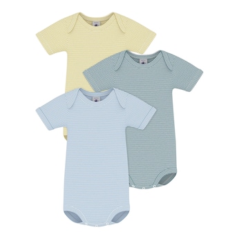3er-Pack Bodys kurzarm Ringel