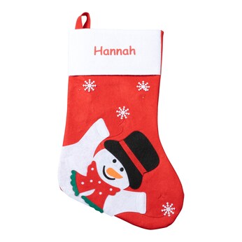Bottes de Noël LED «bonhomme de neige» avec nom