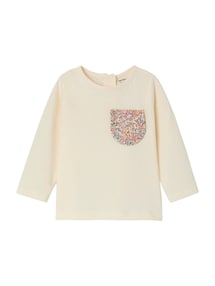 Baby Langarmshirt mit Brusttasche Mädchen, Bio-Baumwolle