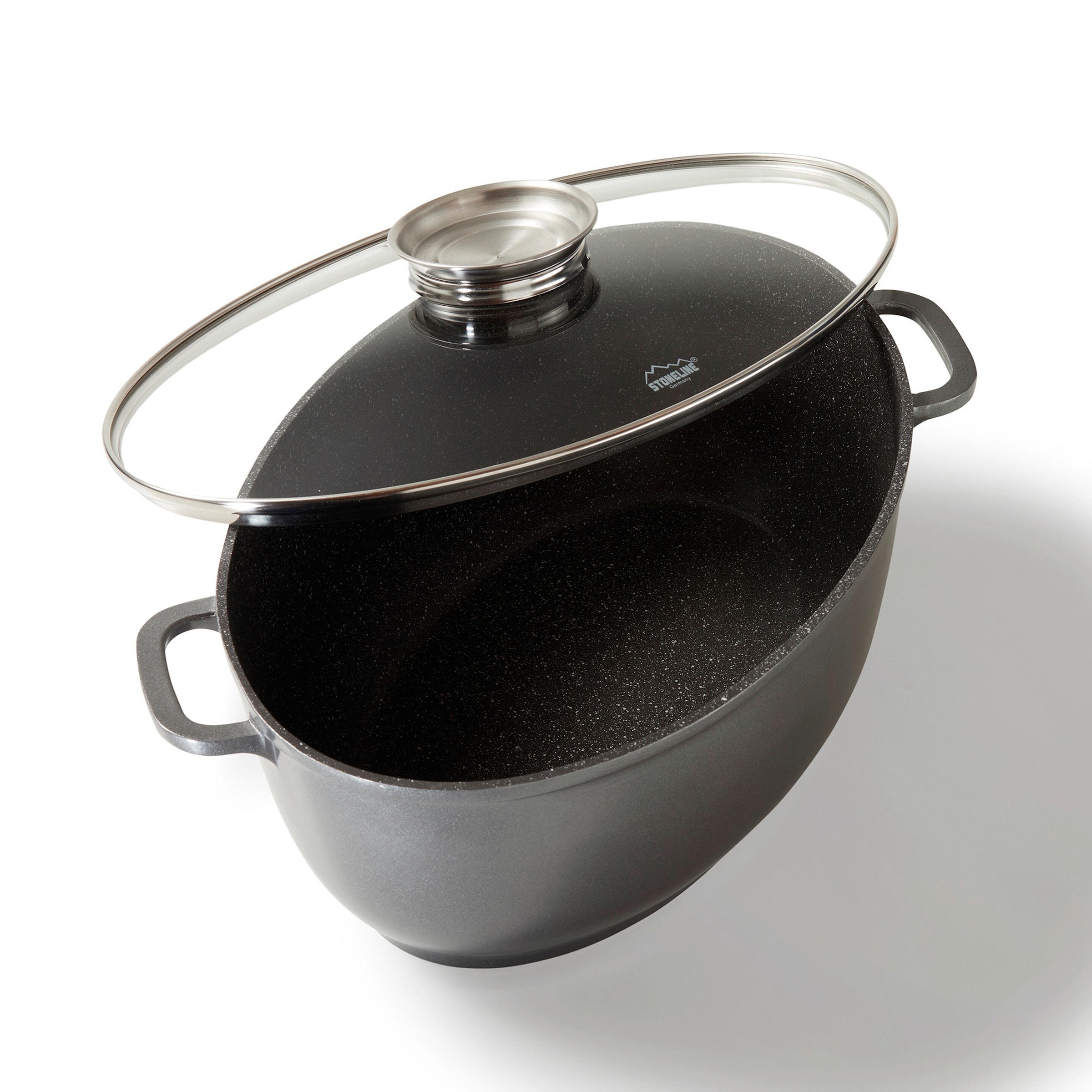 STONELINE® STONELINE Bräter Schmortopf Oval 39x26 cm | mit Deckel